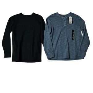 Boys Black and Blue Long Sleeve Shirts